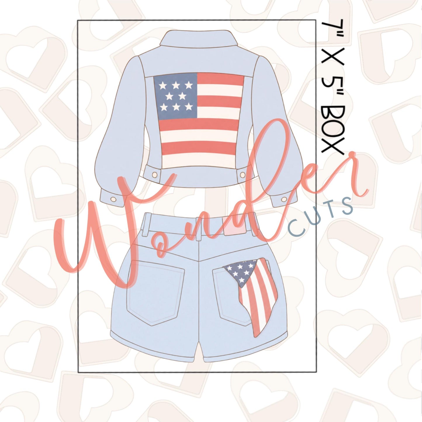 Red White and Blue Jean Set of 2 Cookie Cutter