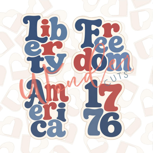 Patriotic Plaques Set of 4 Cookie Cutter