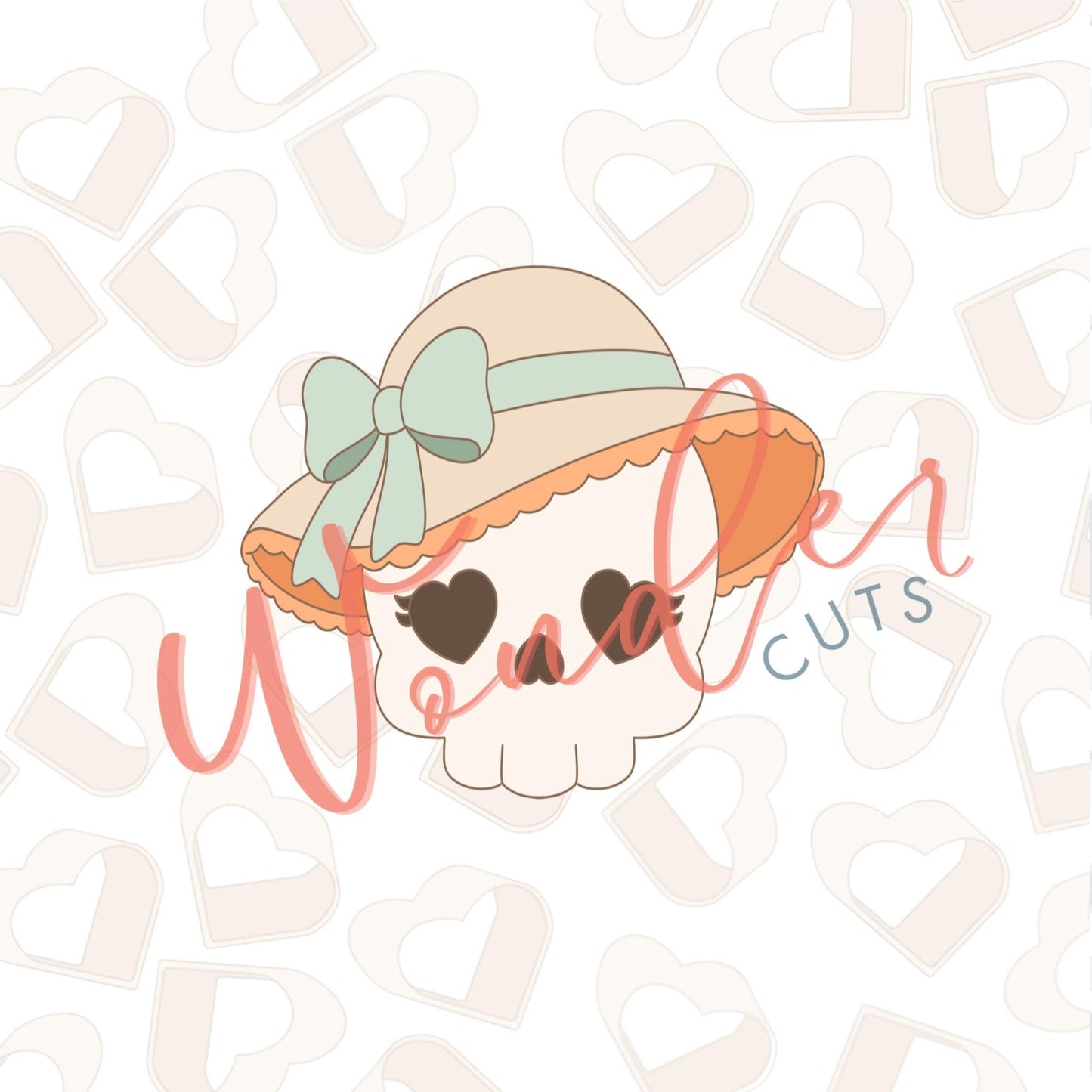 Skull in Sun Hat Cookie Cutter