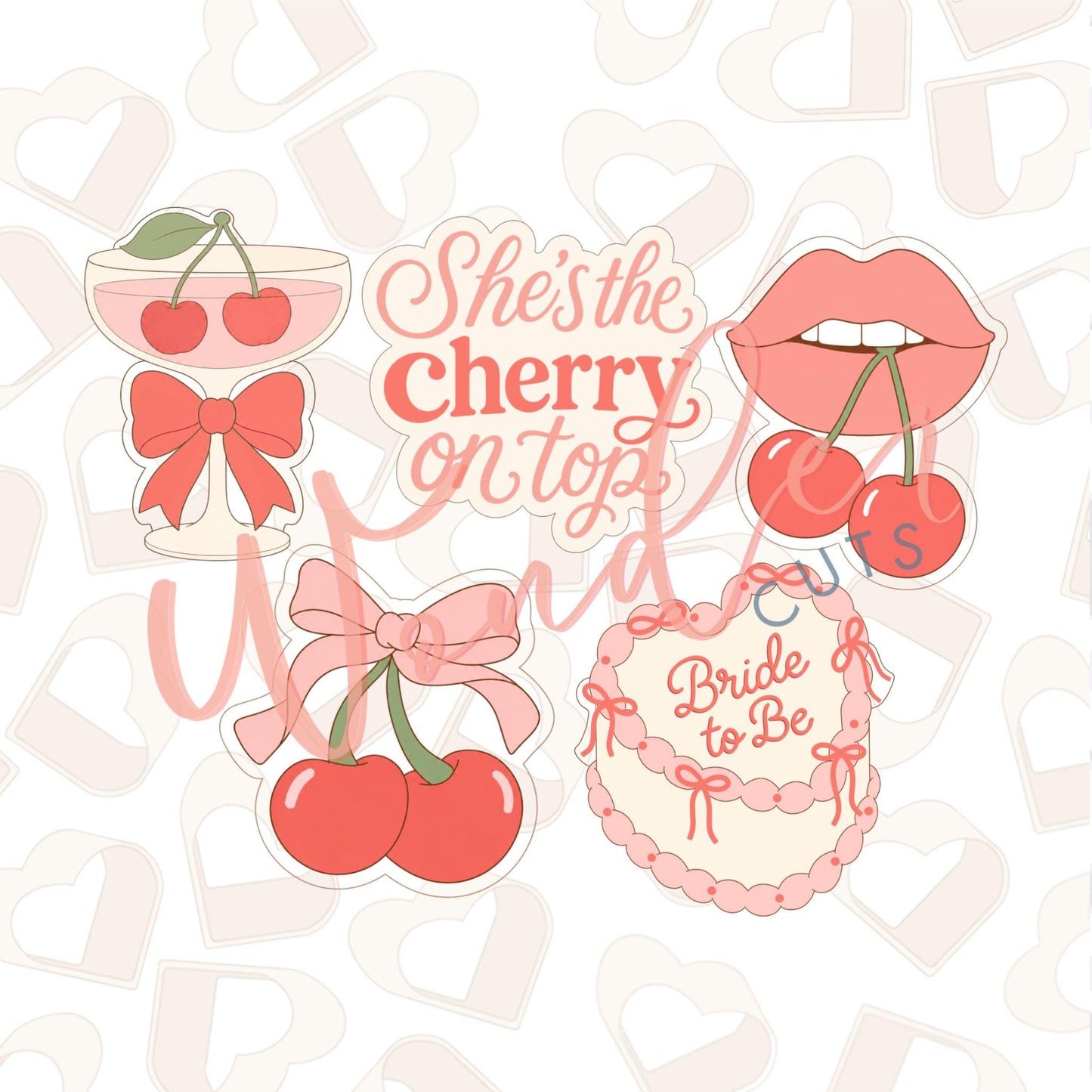 Cherry Bachelorette Set of 5 Cookie Cutter