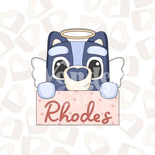 Cupid Blue Dog Name Plaque- Instant Download STL